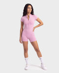 Short Zip-Up Jumpsuit Pink