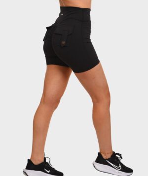 Push-up Shorts Black Pocket