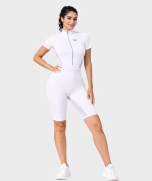 Short Jumpsuit White Mesh