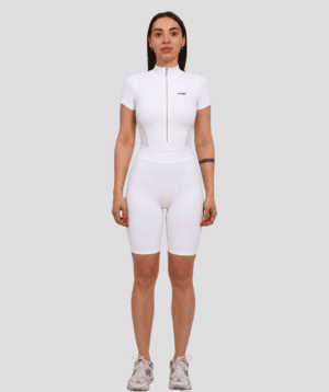 Short Jumpsuit White Mesh