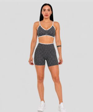 Push-up Short Set Dark Grey Leopard Spirit