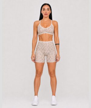 Push-up Short Set Beige Leopard Spirit