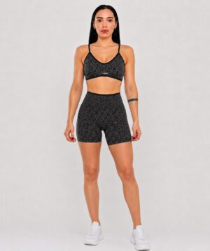Push-up Short Set Black Leopard Spirit